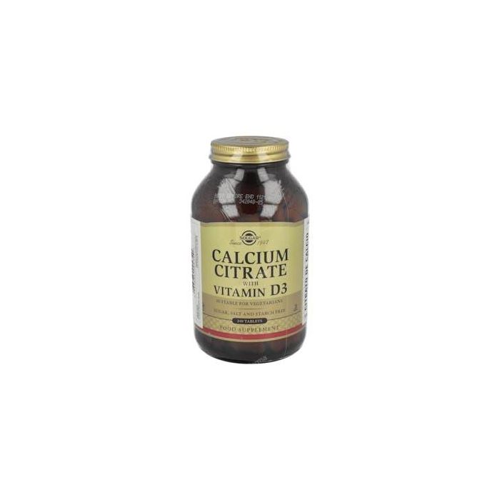 SOLGAR Citrato de Calcio con Vitamina D3 600 UI para Huesos Fuertes, 240 Comprimidos, Apto para Vegetarianos