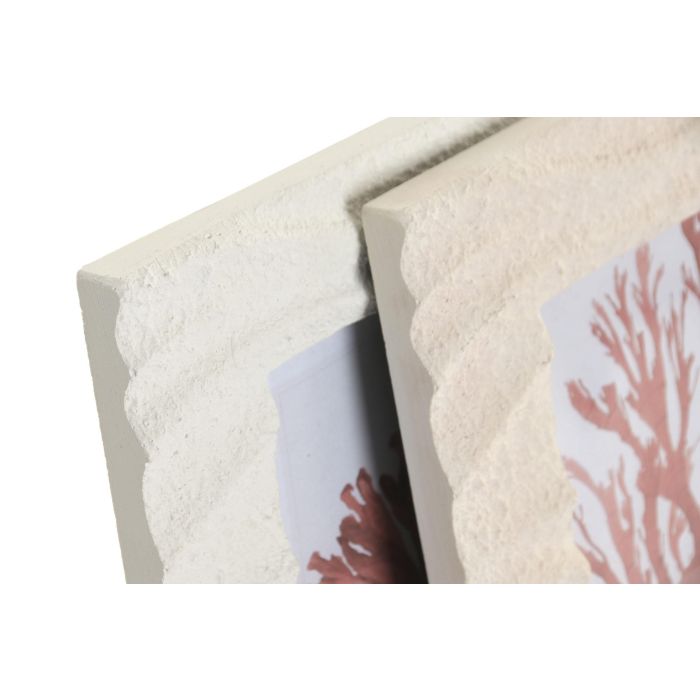 DKD Home Decor Hangzhou design 26b Marco de Fotos 10x15 Mediterráneo Beige Blanco Simil Piedra Cemento (4 Unidades)
