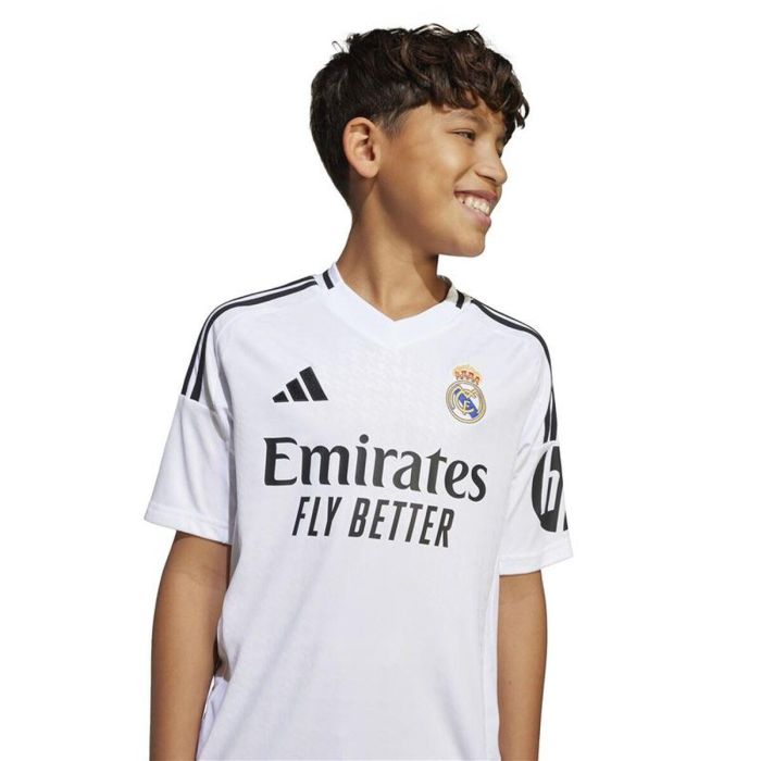 Camiseta de Fútbol de Manga Corta para Niños Adidas Real H Jsy Blanco 45 2