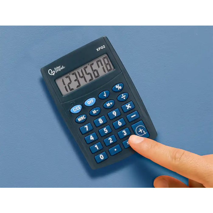 Liderpapel xf02 Calculadora de Bolsillo 8 Dígitos, Pila, Azul, 99x64x9 mm 5