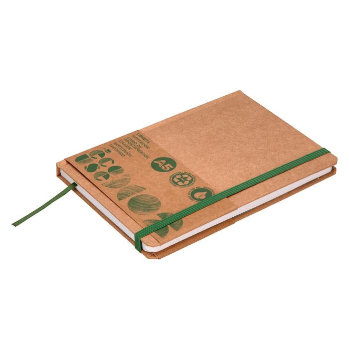 Libreta Liderpapel Ecouse 100% Reciclada A5 96 Hojas 70 gr-M2 Horizontal Con Gomilla Y Marca Paginas 5