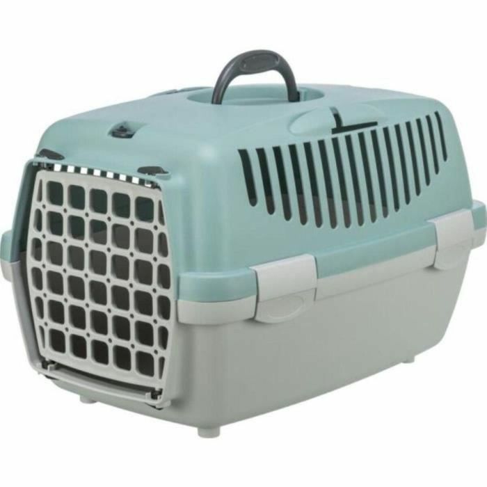 Trixie TRI1742452232493 - Caja de transporte Capri 1 para perro o gato, XS: 32 x 31 x 48 cm, Gris claro / Salvia 1
