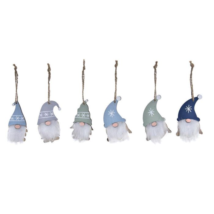 Decoracion Colgante Navidad Fantasia DKD Home Decor Verde Azul 8 x 1.5 x 21 cm Set de 3 (2 Unidades)