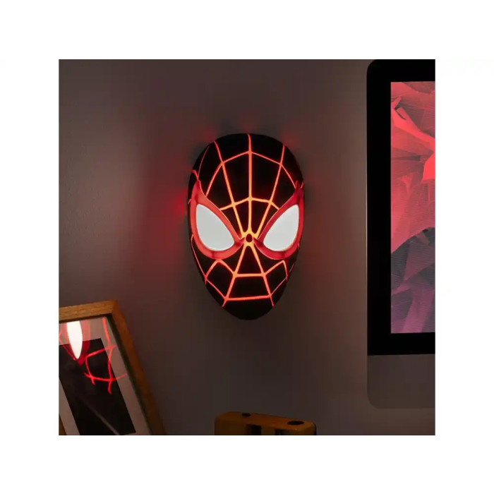 Wondee Lampara Mascara Miles Morales Spider-Man, Luz Decorativa LED 5W, 180 Lumenes, 180x115x175 mm 4