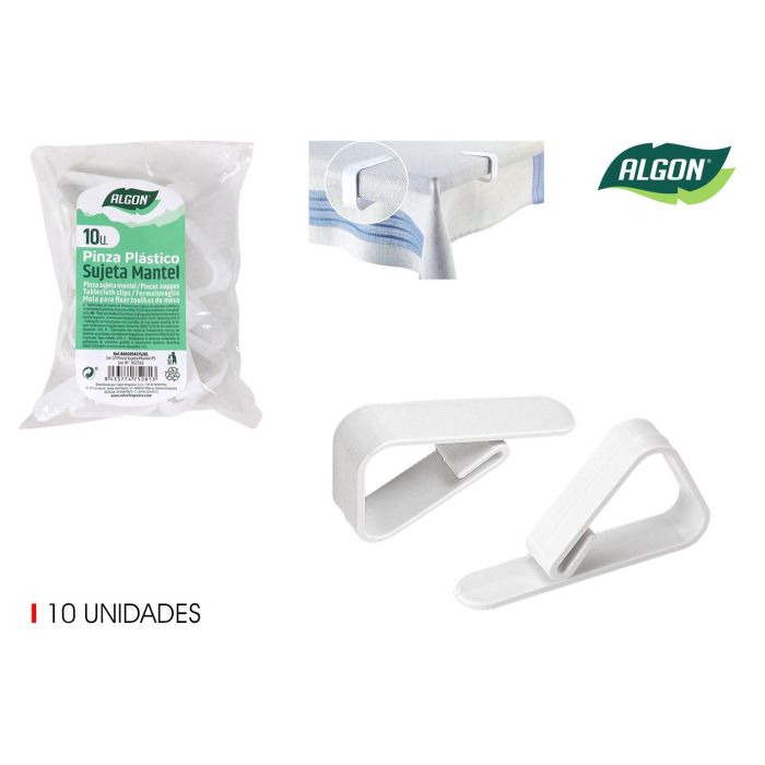 Set de 10 pinzas para mantel Algon (24 Cajas) Set de 10 pinzas para mantel Algon (24 Cajas)