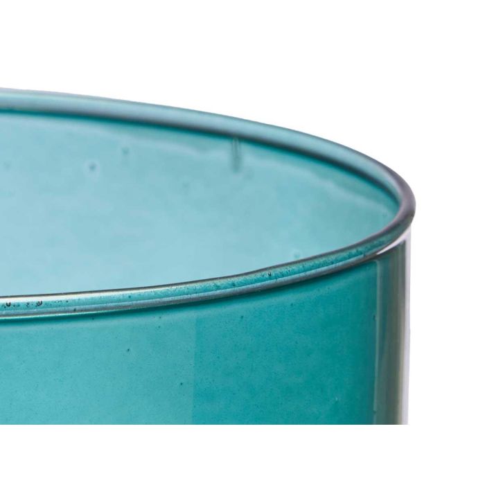Giftdecor Jarron Cristal Cilindro Turquesa 15 cm Diámetro x 60 cm Alto 3