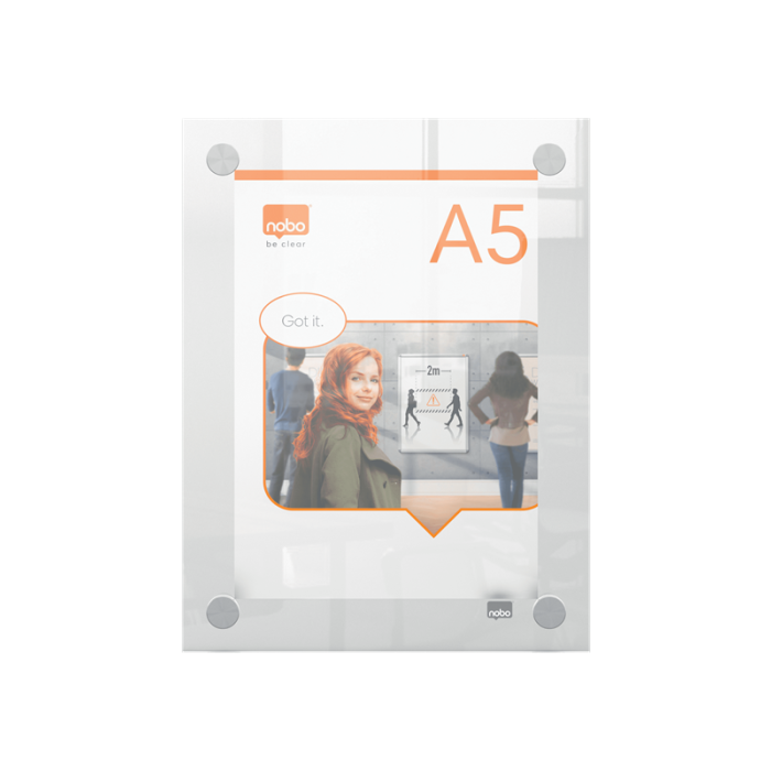 Nobo Portaposter Acrílico Transparente Mural DIN A5 1