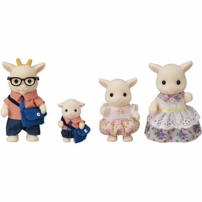 Sylvanian Families Familia de las Cabras con 4 Figuras Articuladas y Vestimenta Intercambiable