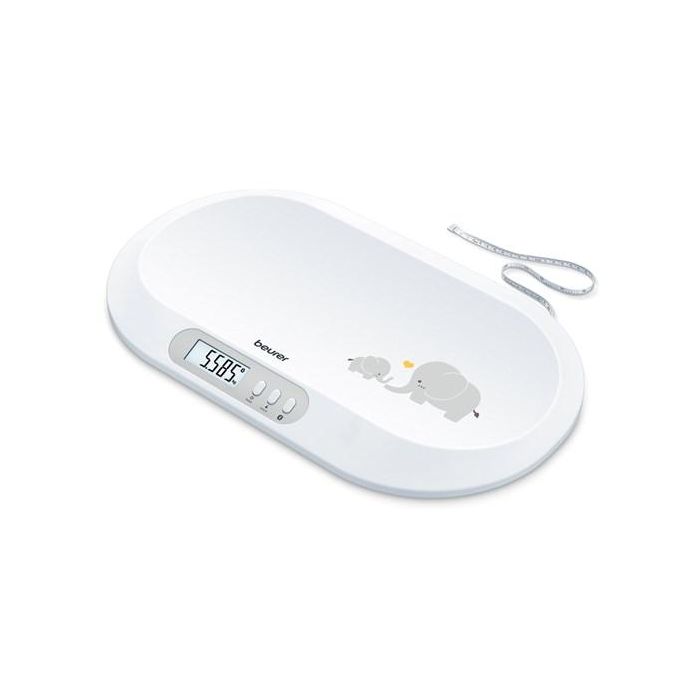 Beurer BY-90 Báscula para Bebés con Bluetooth, Pantalla LCD 2.3 cm, Auto Tara, Peso Máximo 20 kg 1