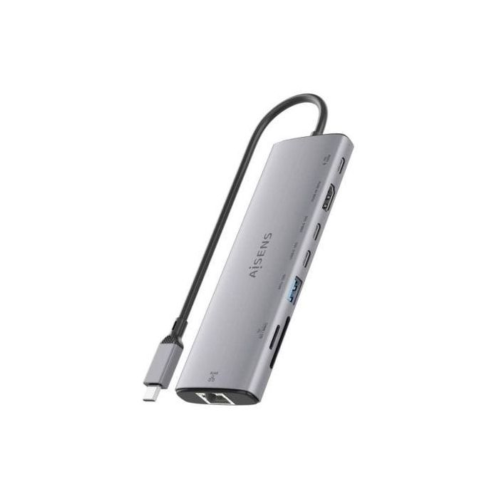 Docking USB Tipo-C Aisens ASUC-8P033-GR/ 1xHDMI/ 1xUSB/ 2xUSB Tipo-C/ 1xRJ45/ 1xLector Tarjetas/ 1xUSB Tipo-C PD/ Gris 2
