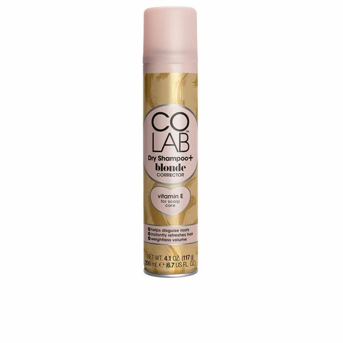 Colab Champú en Seco BLONDE 200 ml para Cabello Rubio, Camufla Raíces, Absorbe Grasa, Refresca y Revitaliza con Vitamina E en Spray Colab Champú en Seco BLONDE 200 ml para Cabello Rubio, Camufla Raíces, Absorbe Grasa, Refresca y Revitaliza con Vitamina E en Spray