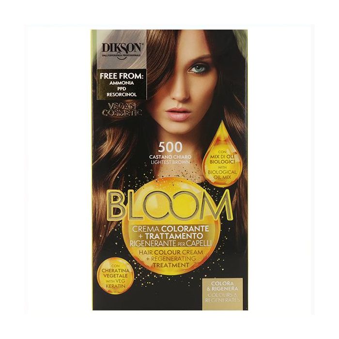 Dikson Bloom Crema Color 500 Castaño Claro - Colorante y Tratamiento Regenerador