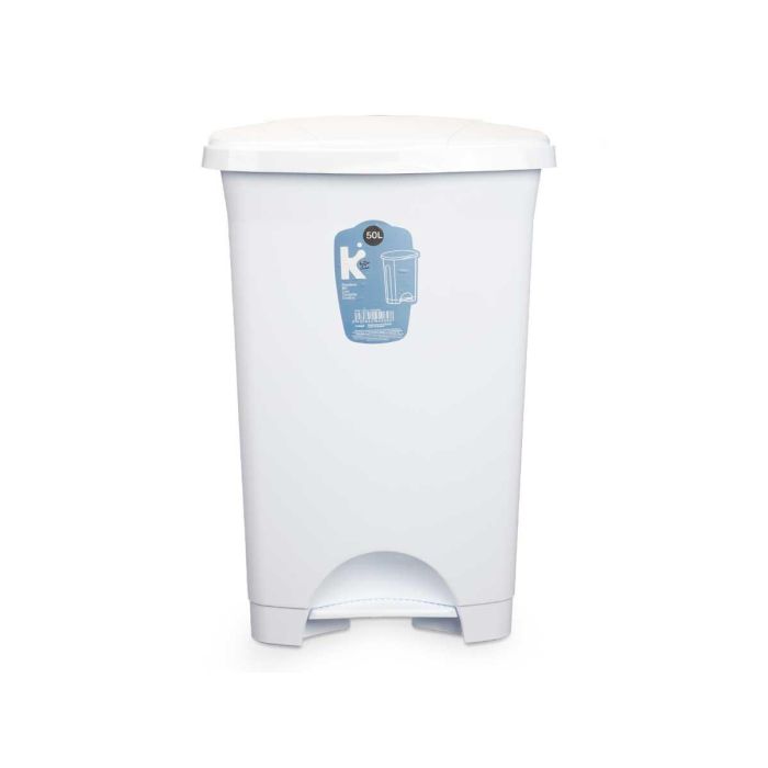 Papelera Pedal Plastico 50L Blanco Arte Regal 43X64CM (3 Unidades) 2 Papelera Pedal Plastico 50L Blanco Arte Regal 43X64CM (3 Unidades) 2