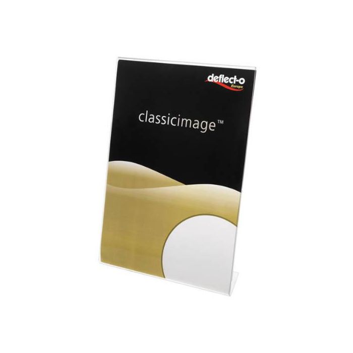 Deflecto 47501 Expositor de Sobremesa en Forma L Poliestireno A5 Vertical