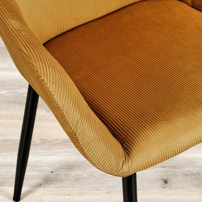Home Deco Factory Butaca Mostaza Giulia - Estilo Escandinavo, Tapizado de Terciopelo, Patas de Metal 5 Home Deco Factory Butaca Mostaza Giulia - Estilo Escandinavo, Tapizado de Terciopelo, Patas de Metal 5