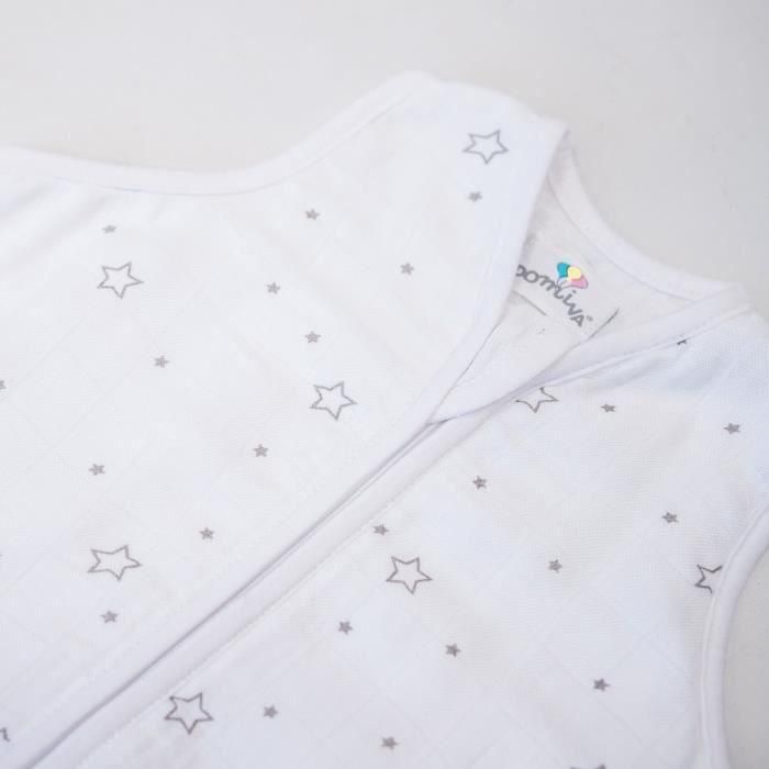 Domiva Saco de dormir de muselina de bambú ultraligero y fresco para noches de verano, suave, 0-6m, 70cm, Estampado de estrellas 1 Domiva Saco de dormir de muselina de bambú ultraligero y fresco para noches de verano, suave, 0-6m, 70cm, Estampado de estrellas 1