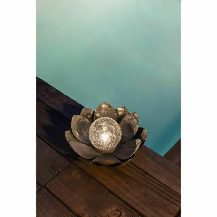 Galix Lirio de Agua Solar Decorativo para Jardín | Bola Agrietada 25 cm | Luz LED Blanca Metal/Vidrio | 8 Horas Iluminación 2 Galix Lirio de Agua Solar Decorativo para Jardín | Bola Agrietada 25 cm | Luz LED Blanca Metal/Vidrio | 8 Horas Iluminación 2