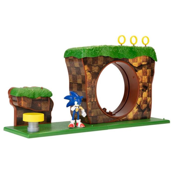 JAKKS PACIFIC Playset La Colina Verde Sonic The Hedgehog con figura, bucle y 3 aros 1 JAKKS PACIFIC Playset La Colina Verde Sonic The Hedgehog con figura, bucle y 3 aros 1