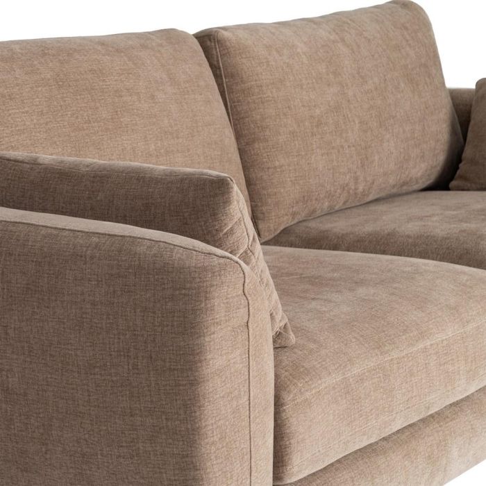 Sofá 3 Plazas Marrón Claro Tejido-Metal 229 X 92 X 88 cm