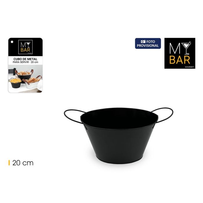 Inde Cubo de Metal Oval con Asa, Negro, 15.1 x 16 x 28 cm (12 Unidades) Inde Cubo de Metal Oval con Asa, Negro, 15.1 x 16 x 28 cm (12 Unidades)