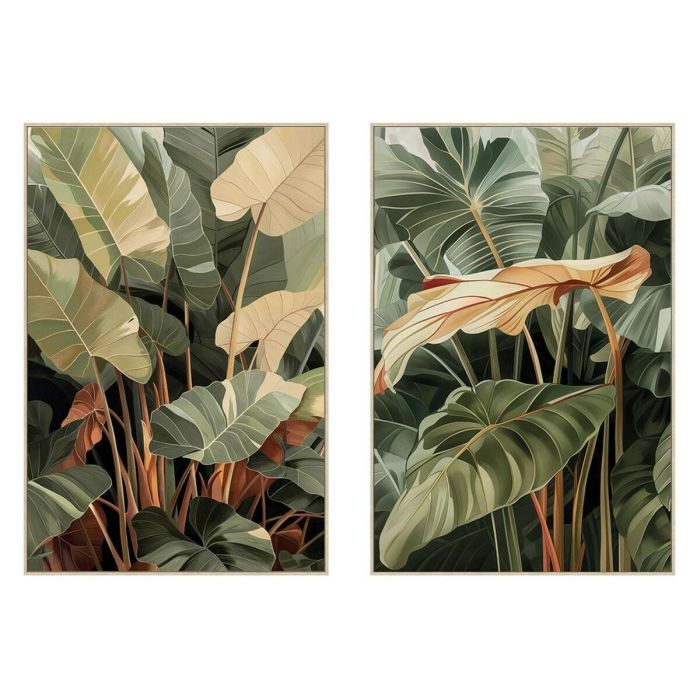 Cuadro Home ESPRIT Amarillo Verde Terracota Palmeras Tropical (2 Unidades) Cuadro Home ESPRIT Amarillo Verde Terracota Palmeras Tropical (2 Unidades)