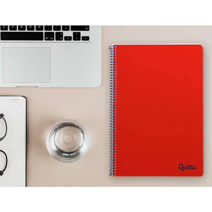 Liderpapel Cuaderno Espiral Smart A4 Tapa Blanda 80 Hojas 75gr Pauta 2.5mm con Margen Rojo 6