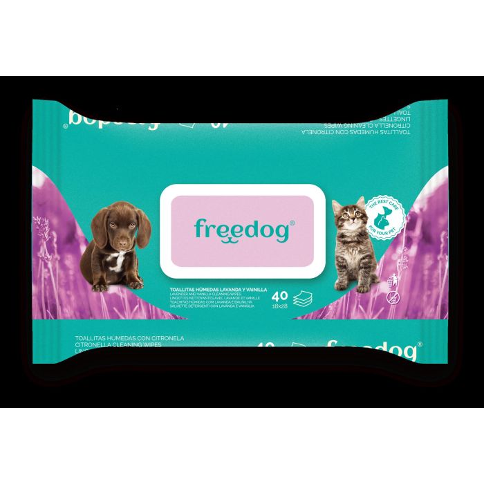 Freedog Toallitas Humedas Lav- Vainilla Grande 40Ud 28x18 cm