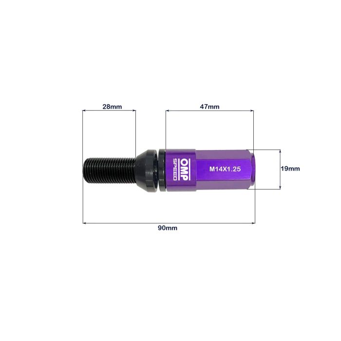 Omp Speed Juego De 20 Tornillos Con Protector De Aluminio De Colores M14x1.25 Llave De 17-19 Largo 28 mm Con Protector Morado OMPS09971411 1 Omp Speed Juego De 20 Tornillos Con Protector De Aluminio De Colores M14x1.25 Llave De 17-19 Largo 28 mm Con Protector Morado OMPS09971411 1