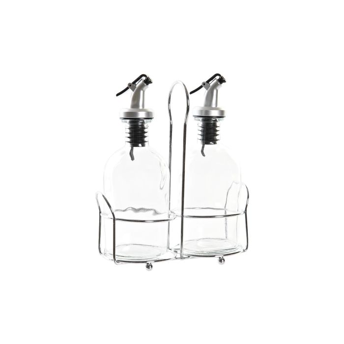 Aceitera Vinagrera Basicos DKD Home Decor Transparente 6.5 x 17.5 x 16 cm Set de 2