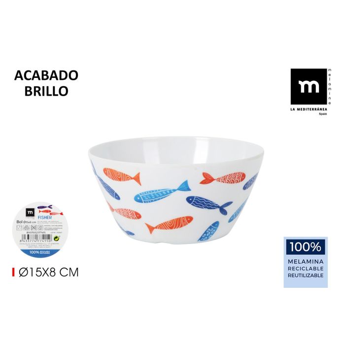 Bol Melamina Brillo Fisher 15x8 cm - La Mediterranea (24 Unidades) Bol Melamina Brillo Fisher 15x8 cm - La Mediterranea (24 Unidades)