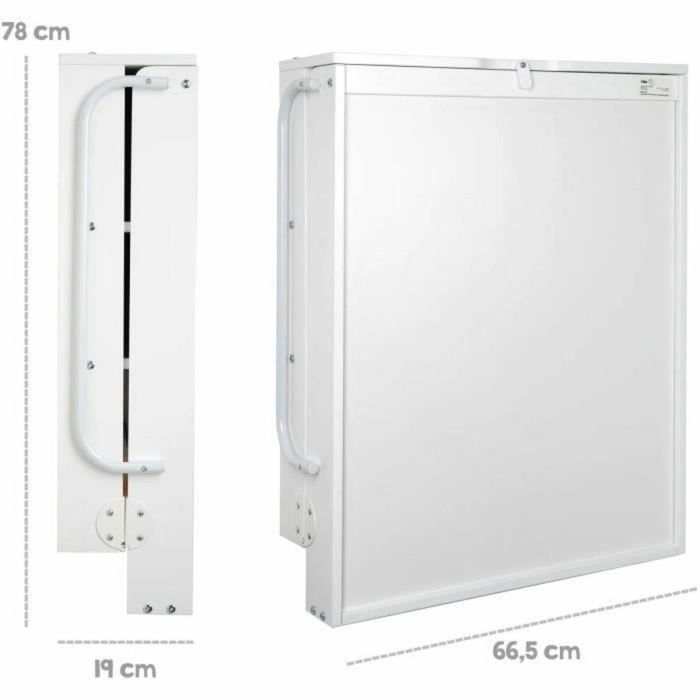 Roba Cambiador Plegable de Pared con Colchón Impermeable, 2 Estantes Integrados, Madera Lacada en Blanco 4