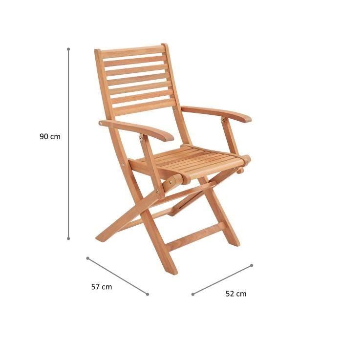 Conjunto de 2 Sillones de Jardín Plegables de Eucalipto FSC, Resistentes a la Intemperie, Fácil Almacenamiento, 57.5x56x90cm 2