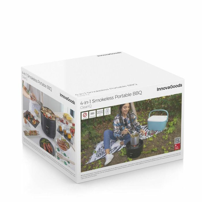 Barbacoa de Carbón sin Humo Portátil CleanQ InnovaGoods 5