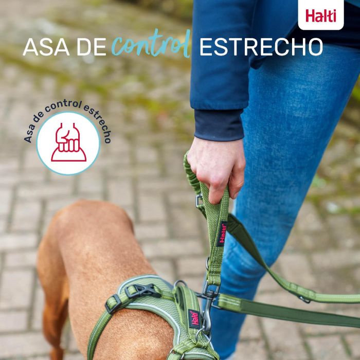 Halti Correa Multiposición para Perros, Doble Enganche, Amortiguador Elástico, Reflectante, Acolchada, Talla S (hasta 25 kg), Verde 2m 0 Halti Correa Multiposición para Perros, Doble Enganche, Amortiguador Elástico, Reflectante, Acolchada, Talla S (hasta 25 kg), Verde 2m 0