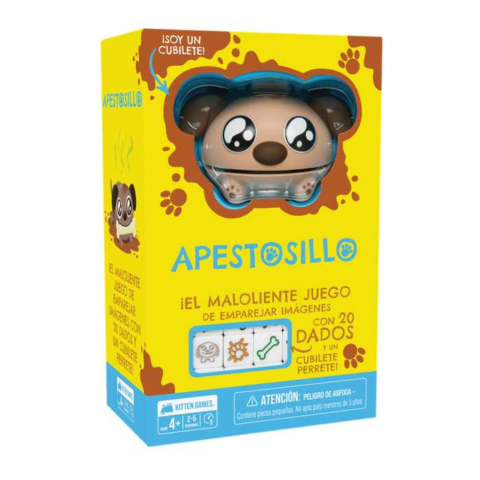 Asmodee Juego Apestosillo Ekiylst01Es Juego de Emparejar Imágenes con Dados y Cubilete Perrete