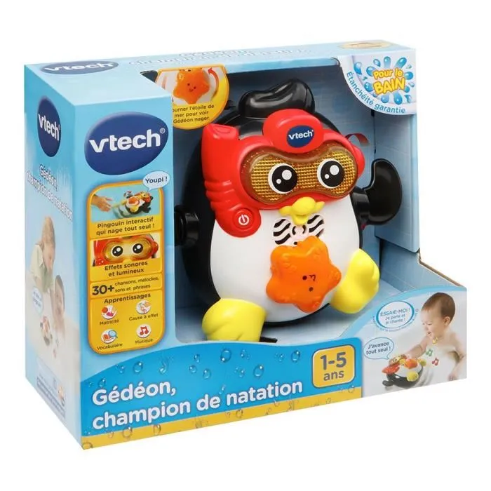 Vtech Baby Gideon Pingüino Juguete de Baño para Bebés que Nada 3