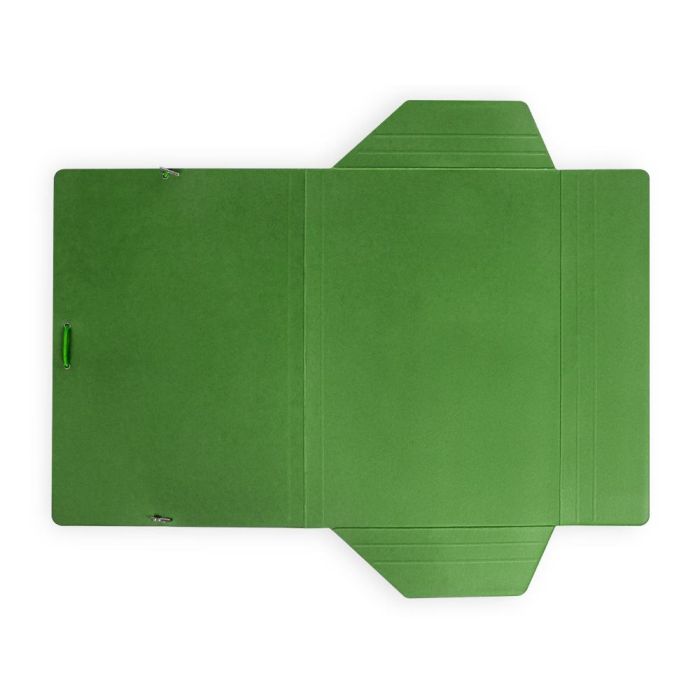 Carpeta Liderpapel Gomas Folio 3 Solapas Carton Plastificado Color Verde 5