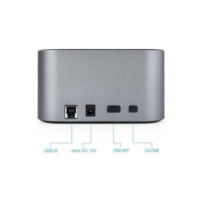 TooQ TQDS-805G Docking Station para Discos Duros 2.5/3.5" HDD/SSD USB 3.0/3.1 Gen1 con Clonación Autónoma 8TB SATA Gris Aluminio 3
