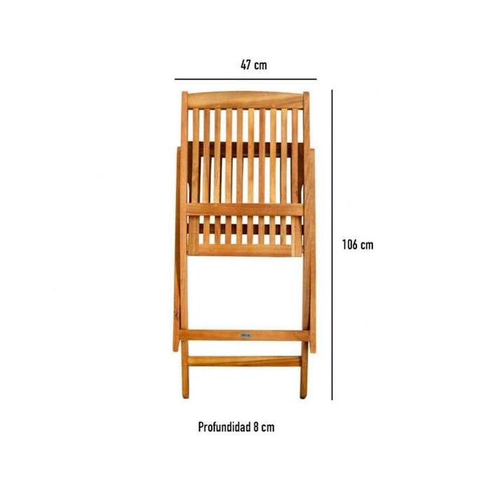 Silla Plegable Aktive ACACIA 2 Unidades 46 x 89 x 59 cm 2