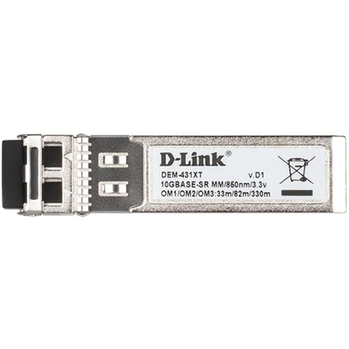 D-Link DEM-431XT Transceptor SFP+ 10GE SR de Fibra Óptica para Redes Ethernet Multi-Modo, 550m, 850nm 1