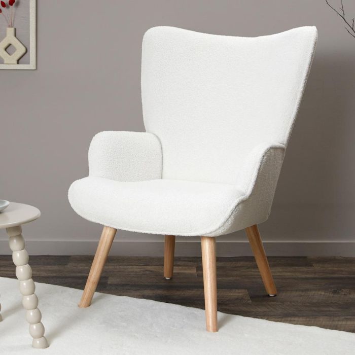 Sillón Rizo Rhea Blanco Home Deco Factory 1 Sillón Rizo Rhea Blanco Home Deco Factory 1