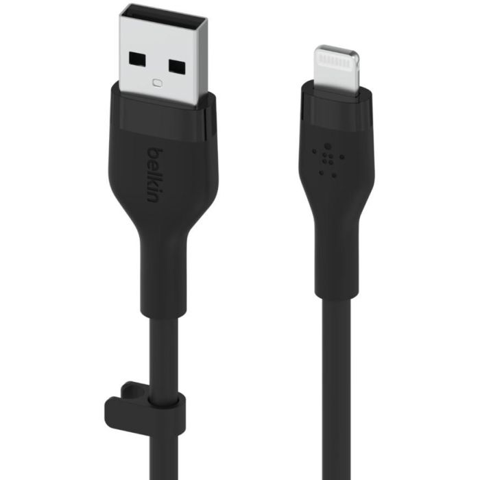 Belkin CAA008BT1MBK Cable USB-A a Lightning Silicona Clip 1m Negro 1 Belkin CAA008BT1MBK Cable USB-A a Lightning Silicona Clip 1m Negro 1