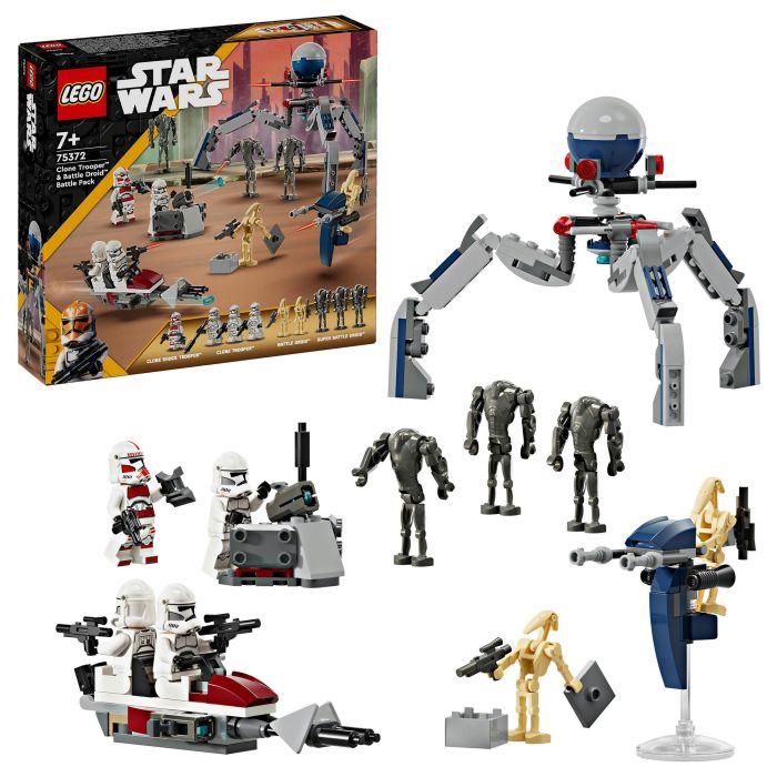 Lego 75372 Star Wars Paquete de Batalla de Soldados Clon y Droides de Batalla con Moto Speeder y Minifigura 3