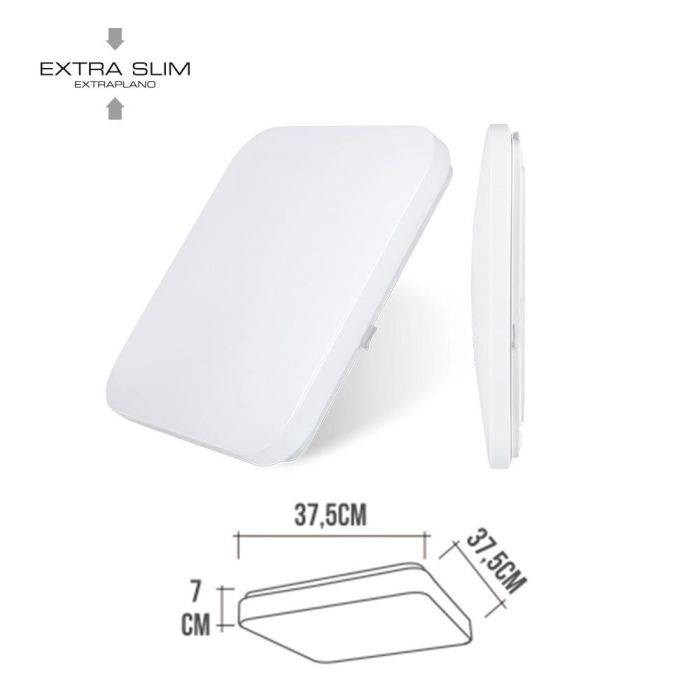 Edm Aplique led cuadrado extraplano de superficie 24W 4000K 2490LM 36,7x36,7x6,2cm 1 Edm Aplique led cuadrado extraplano de superficie 24W 4000K 2490LM 36,7x36,7x6,2cm 1