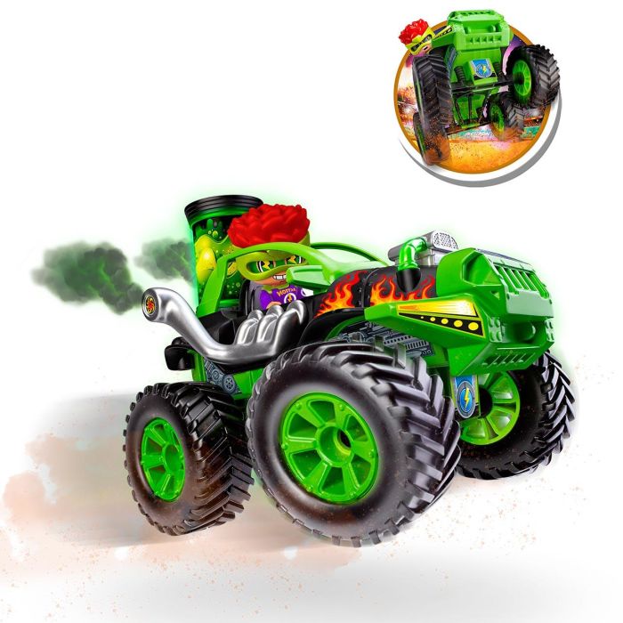 Pin Y Pon Coche Big Foot Pinypon Action 7/17051 Figura Piloto Carreras Ruedas Grandes Amortiguadores Deposito Transparente 1