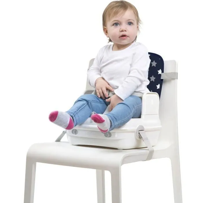 Benbat Silla Elevadora para Bebé Portátil, Lavable y Plegable para Mesa de Comedor con Arnés de Seguridad Ajustable - Azul Marino 3