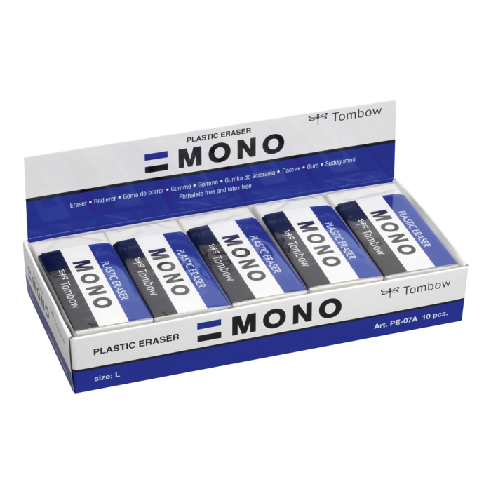 Tombow Mono L Goma de borrar PVC tamaño L, suave y premium, ideal para estudiantes y artistas de Manga y Cómics 1