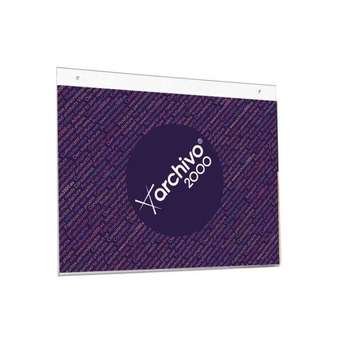 Archivo 2000 Expositor Mural A4 Horizontal 300x235 mm Cristal Transparente con Taladros