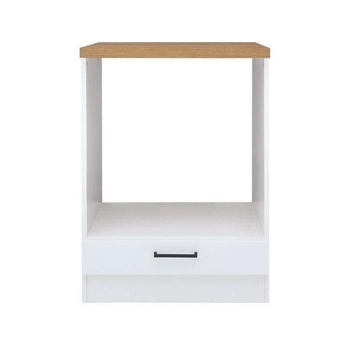 Junona JUNONAMBFOURBLPL Mueble bajo de cocina Serie Four con plan de trabajo integrado, 60 cm, Blanco brillante 1