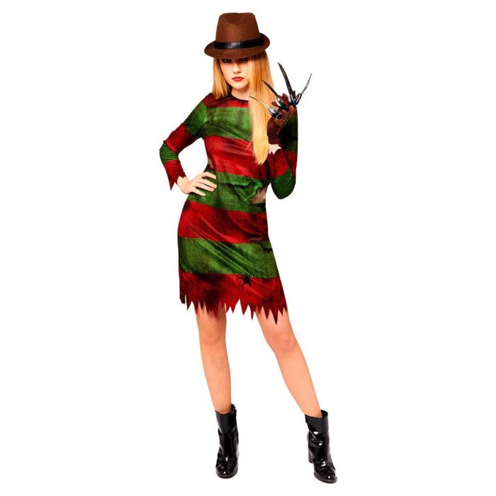 Pesadilla en Elm Street Disfraz Freddy Krueger para adulto - Incluye vestido, guante y sombrero - Talla M